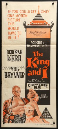 5k673 KING & I 2nd printing Aust daybill 1956 Deborah Kerr & Yul Brynner, Rodgers & Hammerstein!