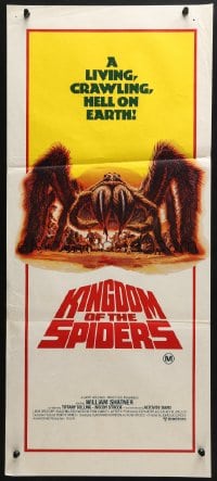 5k676 KINGDOM OF THE SPIDERS Aust daybill 1977 cool different artwork of giant hairy spiders!