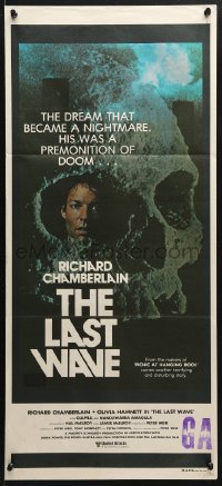 5k689 LAST WAVE Aust daybill 1977 Peter Weir cult classic, Richard Chamberlain in skull image!