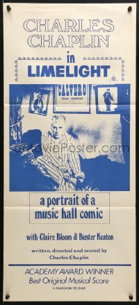 5k697 LIMELIGHT Aust daybill R1970s great completely different image of Charlie Chaplin!