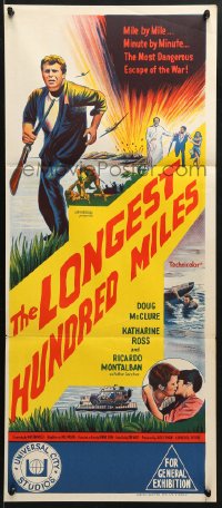 5k708 LONGEST HUNDRED MILES Aust daybill 1967 Doug McClure, Katharine Ross, most dangerous escape!