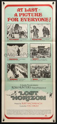 5k709 LOST HORIZON Aust daybill 1972 Ross Hunter, cool different art of Shangri-la!