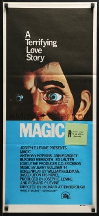 5k720 MAGIC Aust daybill 1978 Richard Attenborough, ventriloquist Anthony Hopkins, dummy image!