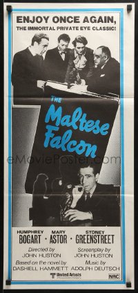 5k725 MALTESE FALCON Aust daybill R1980s Humphrey Bogart, Peter Lorre, directed by John Huston!