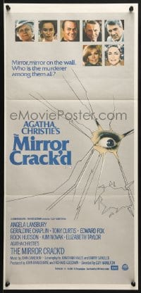 5k750 MIRROR CRACK'D Aust daybill 1981 Angela Lansbury, Elizabeth Taylor, Agatha Christie mystery!