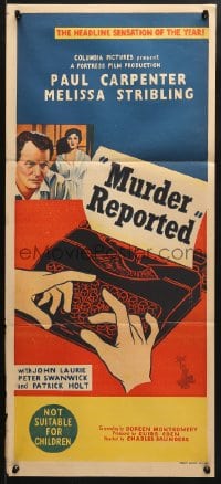 5k768 MURDER REPORTED Aust daybill 1958 Paul Carpenter, Stribling, Judo Killer attacks women!