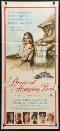 5k808 PICNIC AT HANGING ROCK Aust daybill 1975 Peter Weir classic about vanishing schoolgirls!