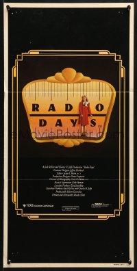 5k827 RADIO DAYS Aust daybill 1987 Woody Allen, Dianne Wiest, New York City!