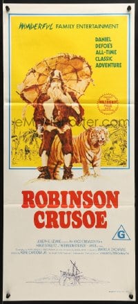 5k844 ROBINSON CRUSOE & THE TIGER Aust daybill 1972 Hugo Stiglitz stranded on tropical island!