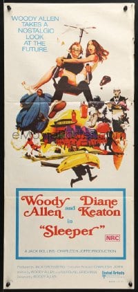 5k880 SLEEPER Aust daybill 1974 Woody Allen, Diane Keaton, wacky futuristic sci-fi comedy!