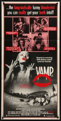 5k963 VAMP Aust daybill 1986 great kissing vampire lips image, the first kiss could be your last!