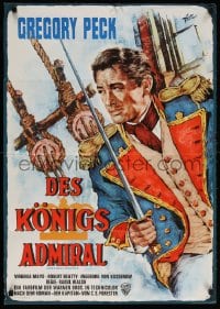 5k236 CAPTAIN HORATIO HORNBLOWER German R1964 Rolf Goetze art of Gregory Peck with sword!