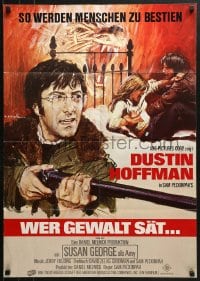 5k271 STRAW DOGS German 1972 Sam Peckinpah, Ciriello art of Dustin Hoffman with shotgun!