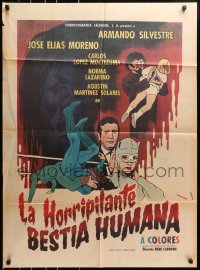 5k112 NIGHT OF THE BLOODY APES Mexican poster 1972 La Horripilante bestia humana, Rene Cardona horror!