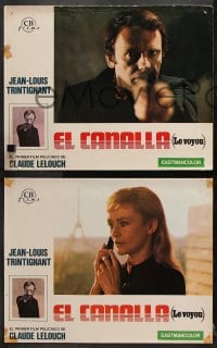 5k024 CROOK 6 Spanish LCs 1973 Claude Lelouch's Le voyou, Jean-Louis Trintignant in action!