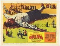 5m342 3 WORLDS OF GULLIVER LC 1960 classic image of giant Kerwin Matthews tied on the ground!