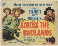 5m004 ACROSS THE BADLANDS TC 1950 Charles Starrett as the Durango Kid & Smiley Burnette!