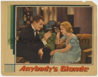 5m357 ANYBODY'S BLONDE LC 1931 great close up of Reed Howes & Dorothy Revier toasting!