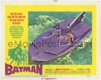 5m365 BATMAN LC #3 1966 great image of Adam West & Burt Ward as Robin in Bat-Speedboat!