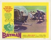 5m367 BATMAN LC #5 1966 great image of Adam West by motorcycle running towards helicopter!