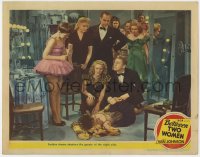 5m380 BETWEEN TWO WOMEN LC #5 1945 Van Johnson, Gloria DeHaven, drama shadows gayety of night club!