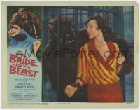 5m403 BRIDE & THE BEAST LC 1958 great close up of the ape in cage grabbing woman through bars!