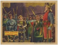 5m433 CONNECTICUT YANKEE LC R1936 Will Rogers & knights confront King Arthur & Merlin, Mark Twain!