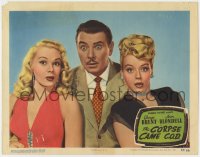 5m435 CORPSE CAME C.O.D. LC #8 1947 George Brent between sexy Adele Jergens & Leslie Brooks!