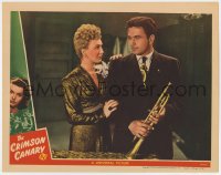 5m442 CRIMSON CANARY LC 1945 close up of pretty Claudia Drake & trumpeter Noah Beery Jr.!