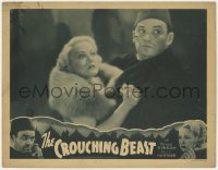 5m445 CROUCHING BEAST LC 1935 clsoe up of Fritz Kortner & scared Wynne Gibson, English horror!