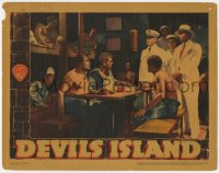 5m470 DEVIL'S ISLAND LC 1939 convicted doctor Boris Karloff with prisoners stared at by officer!