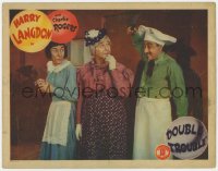 5m479 DOUBLE TROUBLE LC 1941 Harry Langdon & Charley Rogers in drag w/ crazed chef Benny Rubin!