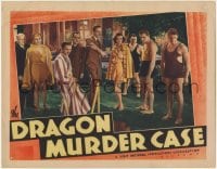 5m482 DRAGON MURDER CASE LC 1934 Warren William as Philo Vance and Eugene Pallette at pool party!