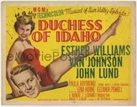 5m075 DUCHESS OF IDAHO TC 1950 sexy Esther Williams wearing swimsuit & crown on diving board!