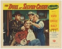 5m485 DUEL AT SILVER CREEK LC #8 1952 Audie Murphy & Stephen McNally examining man's head!