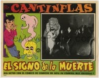 5m487 EL SIGNO DE LA MUERTE Spanish/US LC 1939 great wacky artwork of scared Cantinflas!