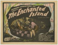 5m077 ENCHANTED ISLAND TC 1927 Henry B. Walthall is shipwrecked on tropical island with daughter!