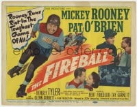 5m095 FIREBALL TC 1950 Mickey Rooney skating in roller derby running a riot in the toughest game!
