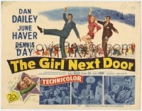 5m116 GIRL NEXT DOOR TC 1953 artwork of Dan Dailey, sexy June Haver & Dennis Day all dancing!