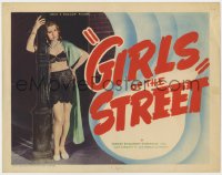 5m118 GIRLS OF THE STREET TC 1947 sexy prostitute in lingerie standing by lamp post, ultra rare!