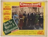 5m563 HOW TO MARRY A MILLIONAIRE LC #7 1953 Marilyn Monroe, Betty Grable & Lauren Bacall at wedding!