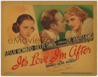 5m156 IT'S LOVE I'M AFTER TC 1937 Leslie Howard between Bette Davis & Olivia De Havilland!