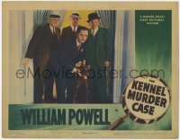 5m579 KENNEL MURDER CASE LC R1942 William Powell as Philo Vance w/ McWade, Wilson & doberman dog!