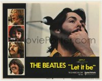 5m595 LET IT BE LC #6 1970 c/u of Paul McCartney at microphone + headshots of all four Beatles!!