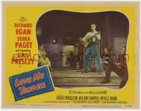 5m604 LOVE ME TENDER LC #8 1956 Debra Paget & Richard Egan watch Elvis Presley play guitar on porch!