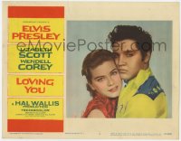 5m605 LOVING YOU LC #3 1957 best romantic close up of Elvis Presley & pretty Dolores Hart!