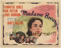5m188 MADAME BOVARY TC 1949 wonderful artwork of pretty Jennifer Jones + Mason, Heflin & Jourdan!