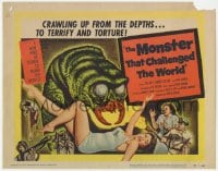 5m201 MONSTER THAT CHALLENGED THE WORLD TC 1957 great artwork of the creature & its victim!
