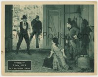5m679 RAINBOW TRAIL LC 1925 Tom Mix confronted by two bad guys with Anne Cornwall watching!