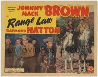 5m236 RANGE LAW TC 1944 cowboys Johnny Mack Brown & Raymond Hatton on horseback!